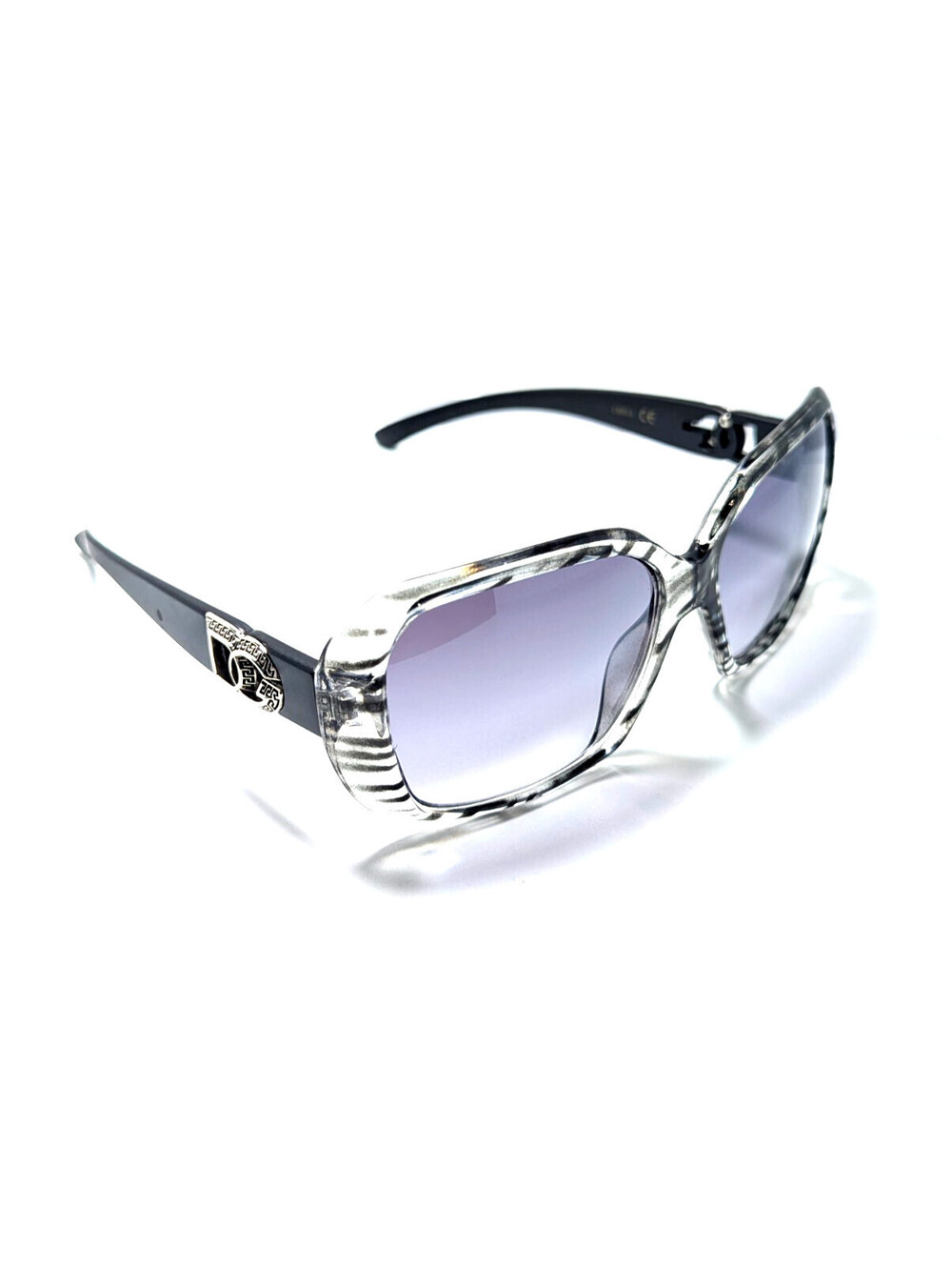DG 26976 Womens White Leopard Sunglasses Purple Gradient Lens